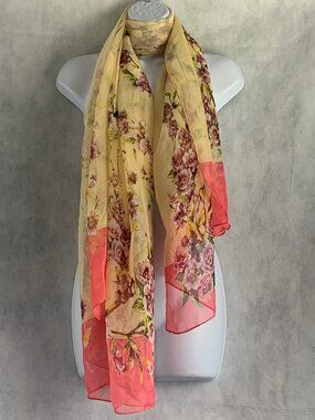 Cejon Women's Morning Dew Floral Day Wrap Scarf, Pink Multi, One Size